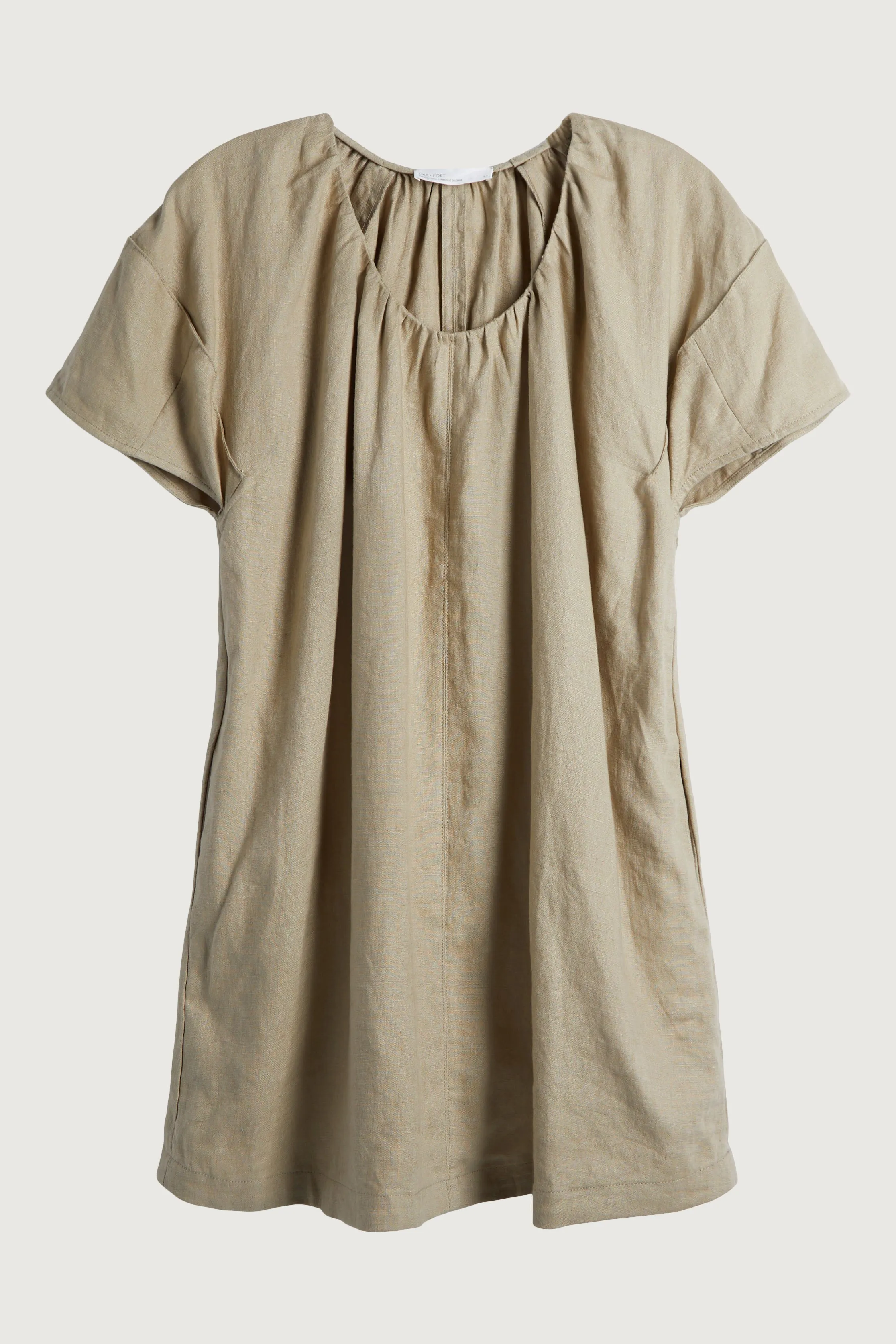 100% LINEN BOXY MINI DRESS