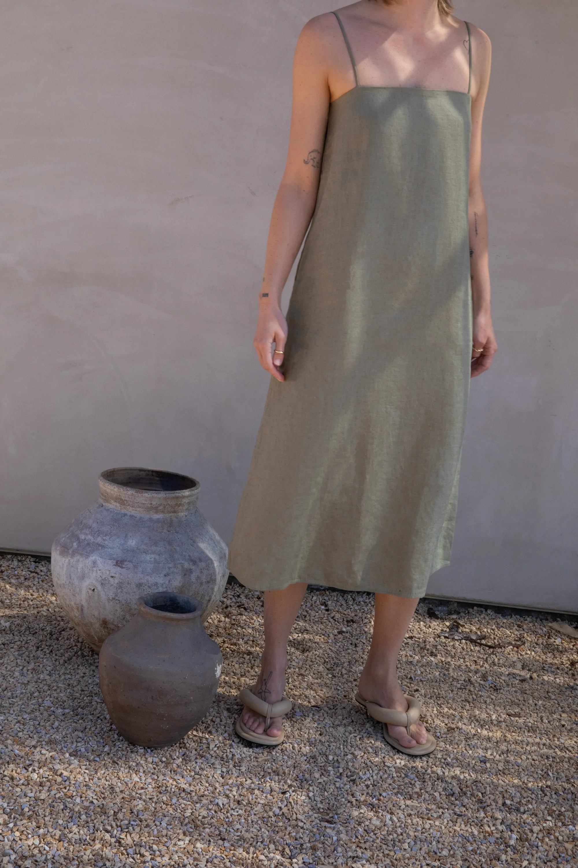 100% LINEN TENT DRESS