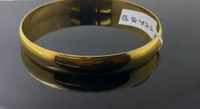 22k Solid Gold Simple High Polished Half Round Bangle b8422