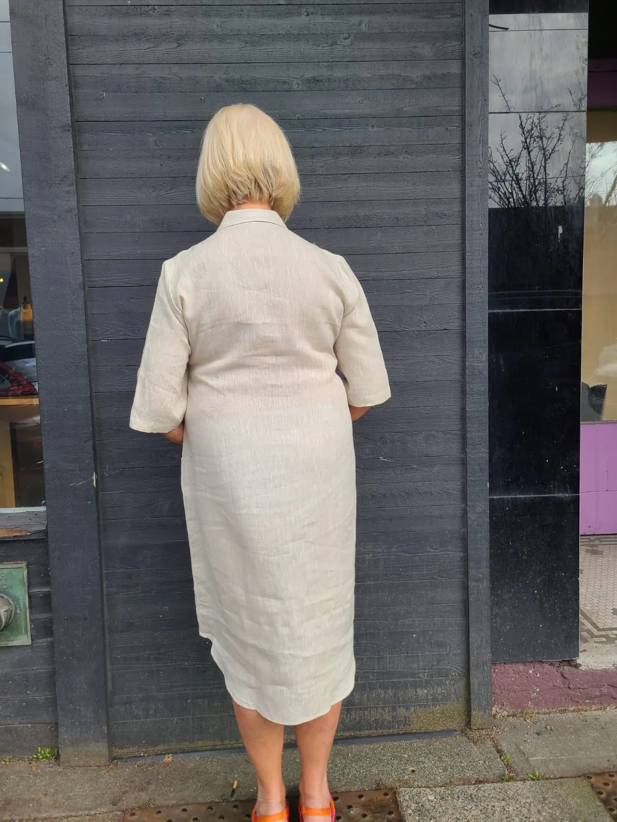 23-99M Natural Linen Dress