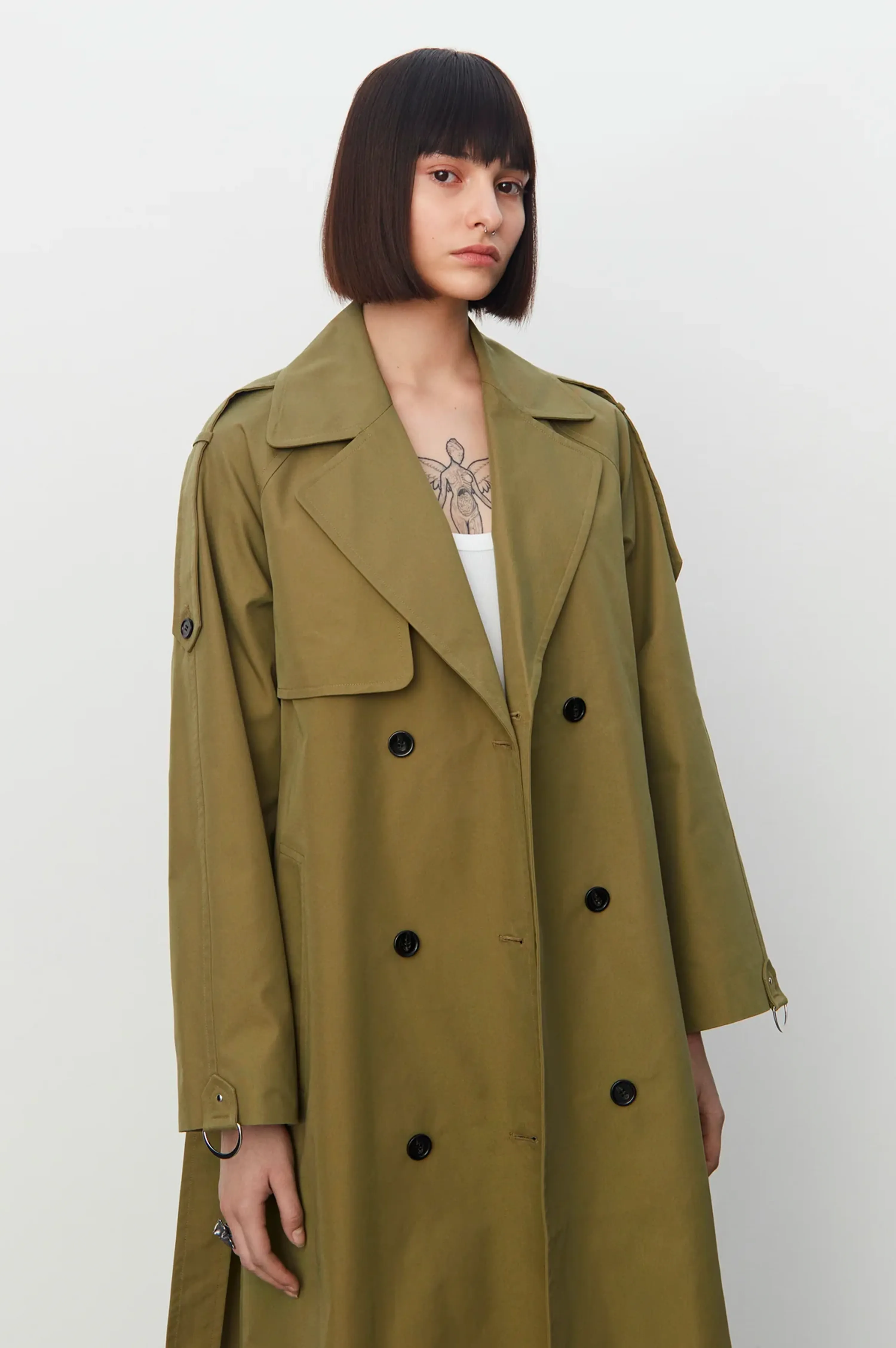 2NDDAY Sloan Martini Olive Trench Coat