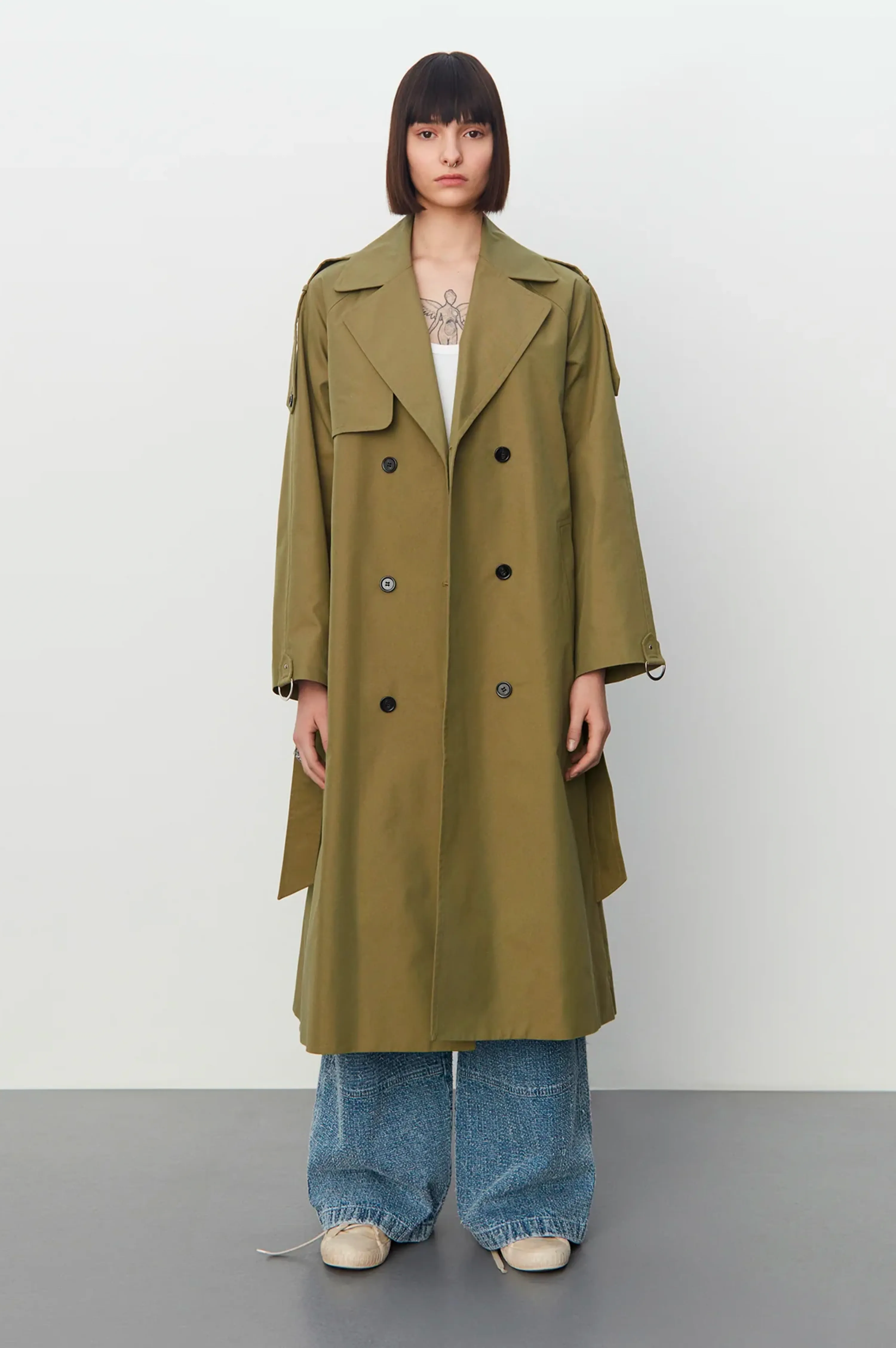 2NDDAY Sloan Martini Olive Trench Coat