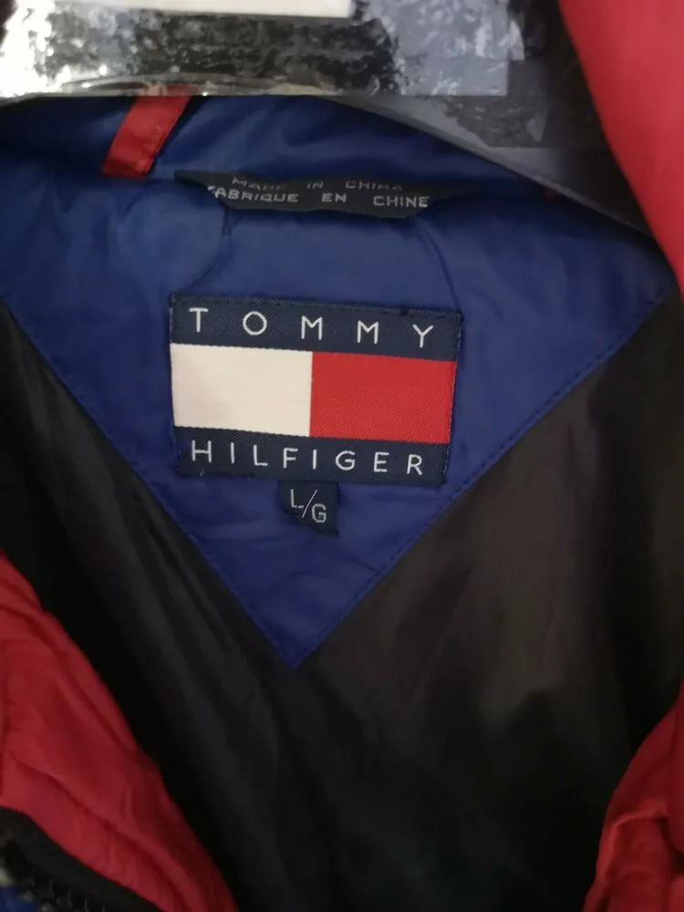 90's Tommy Hilfiger Puffer Jacket - Size UK 16