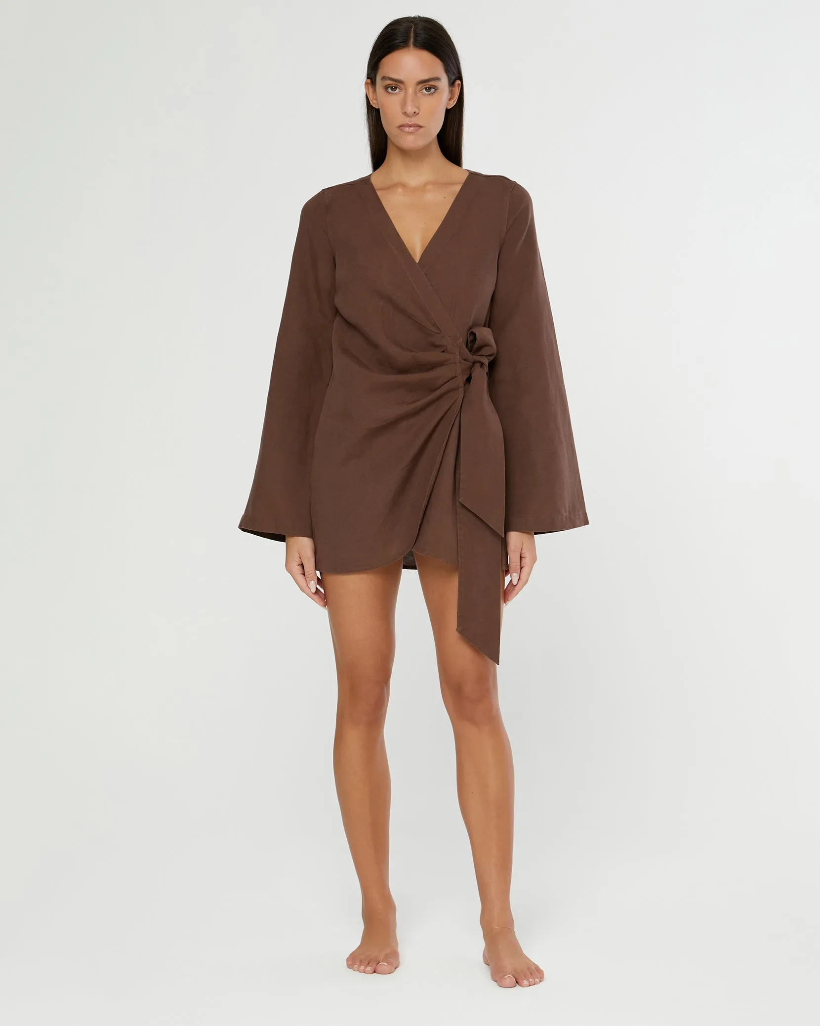 Air Linen Wrap Dress | Hickory