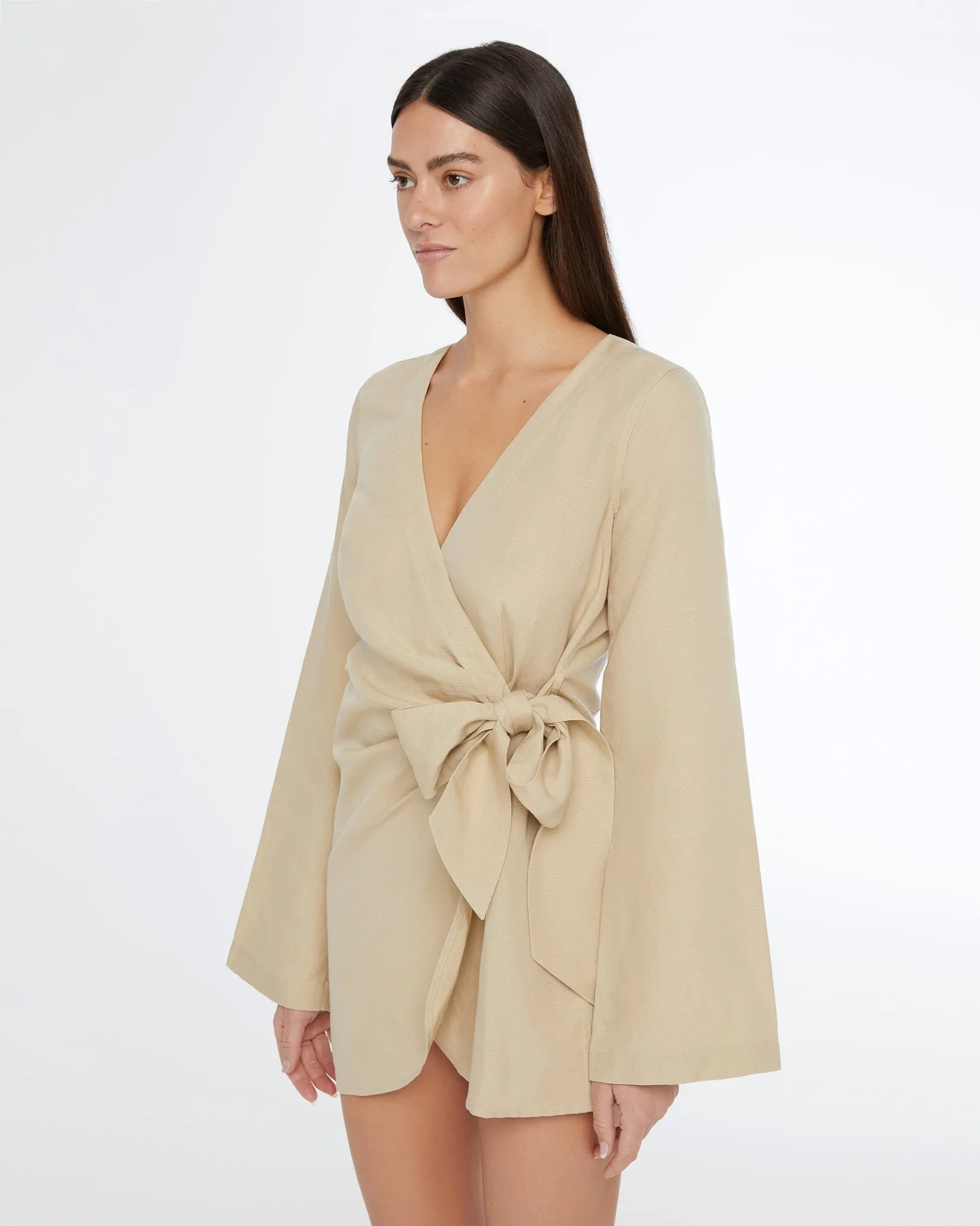 Air Linen Wrap Dress | Jute