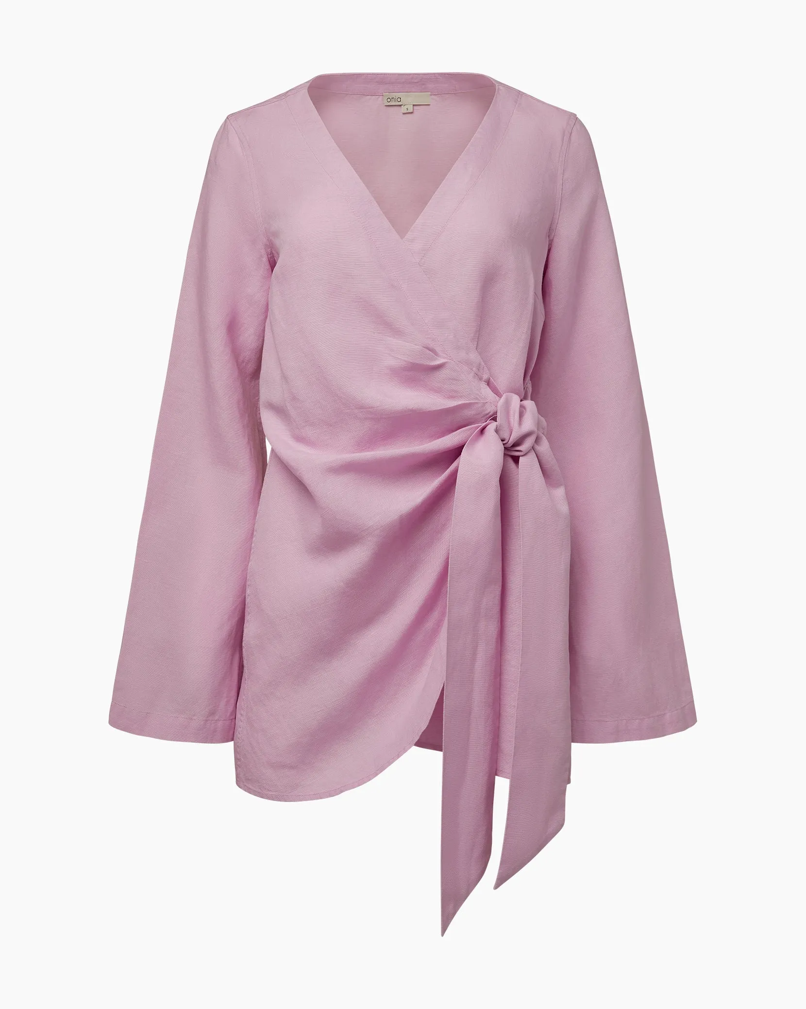 Air Linen Wrap Dress | Pink/Lavender