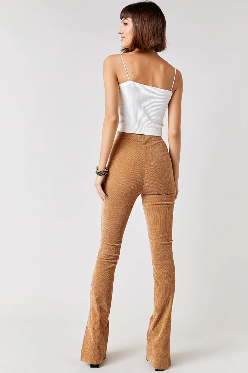 Amber Corduroy Split Hem Flare Leggings