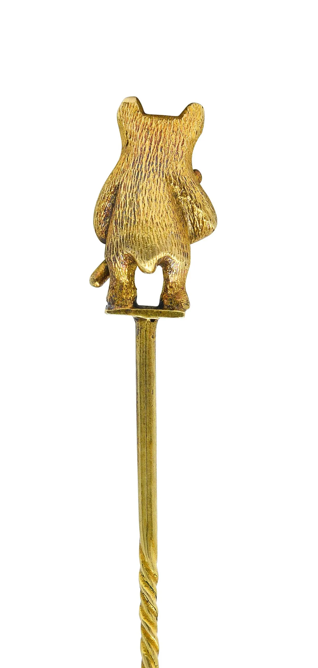 Art Nouveau 18 Karat Gold Bear Stickpin