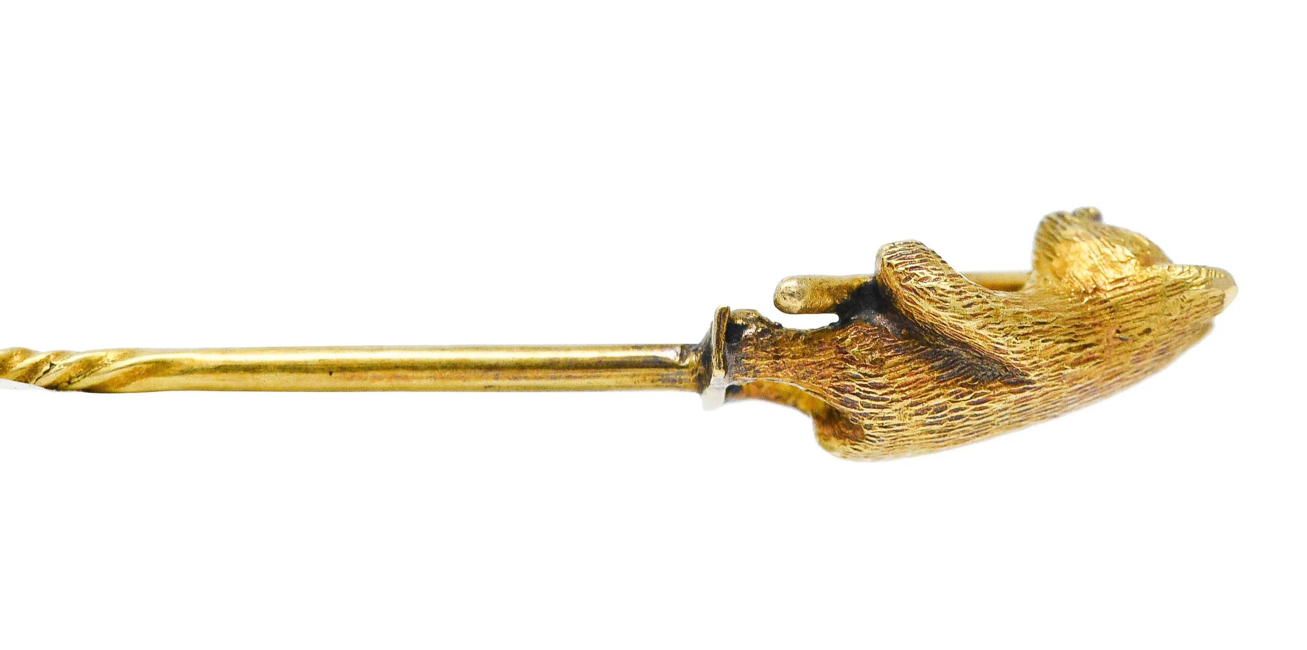 Art Nouveau 18 Karat Gold Bear Stickpin