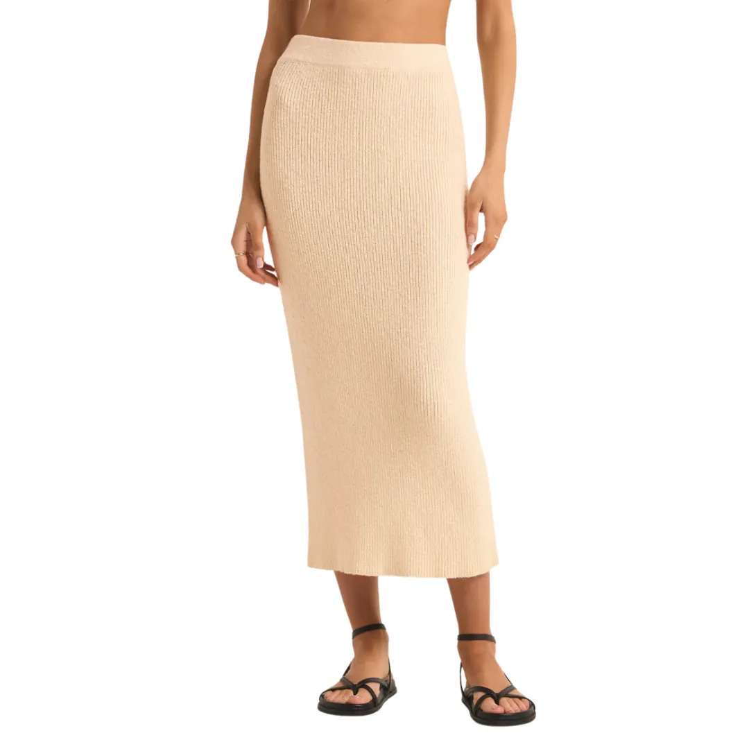 AVNI SWEATER MIDI SKIRT OAT MILK