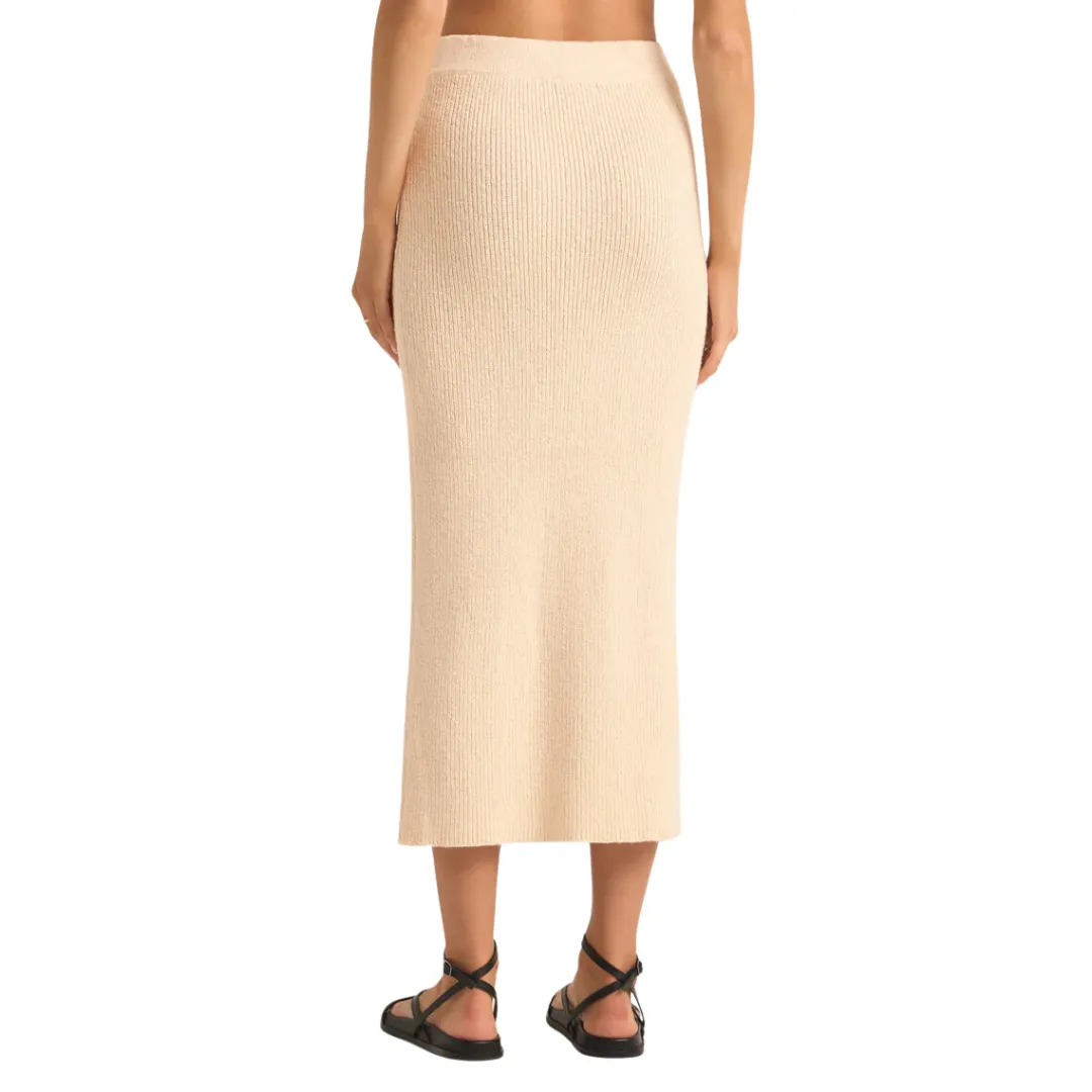 AVNI SWEATER MIDI SKIRT OAT MILK