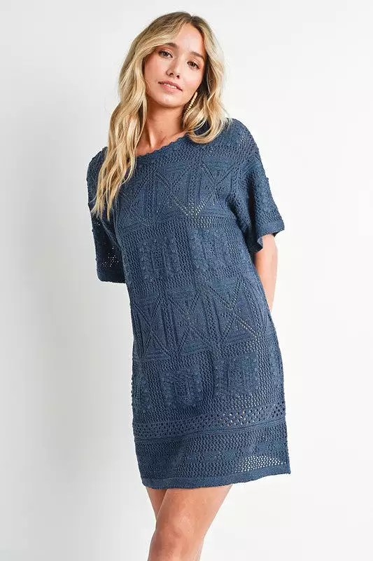 Aztec Knit Shift Dress