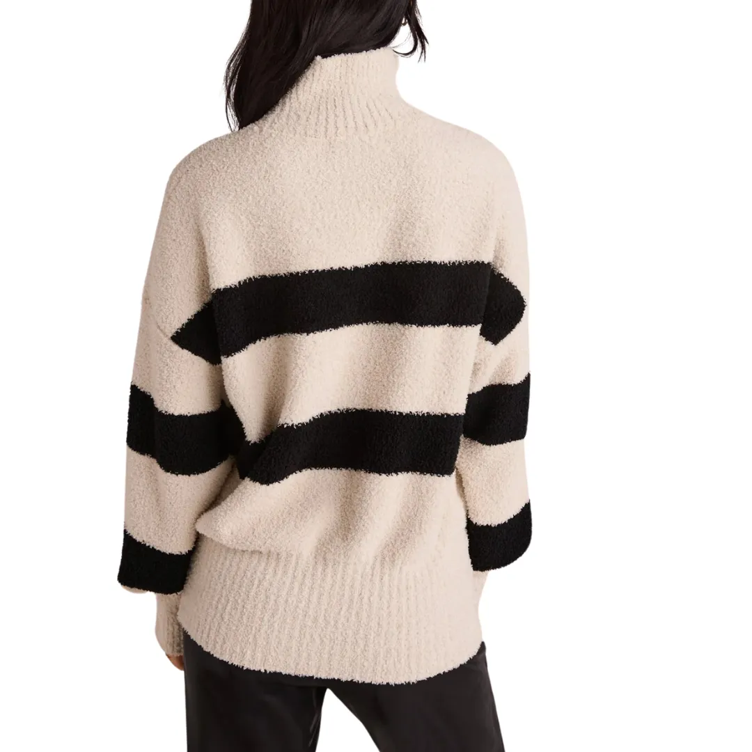 BANDED TURTLE NECK SWEATER BONE