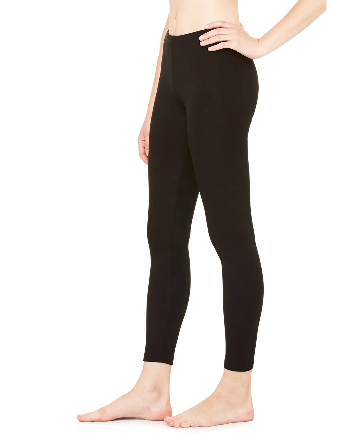 Bella + Canvas Ladies' Cotton/Spandex Legging 812, Black