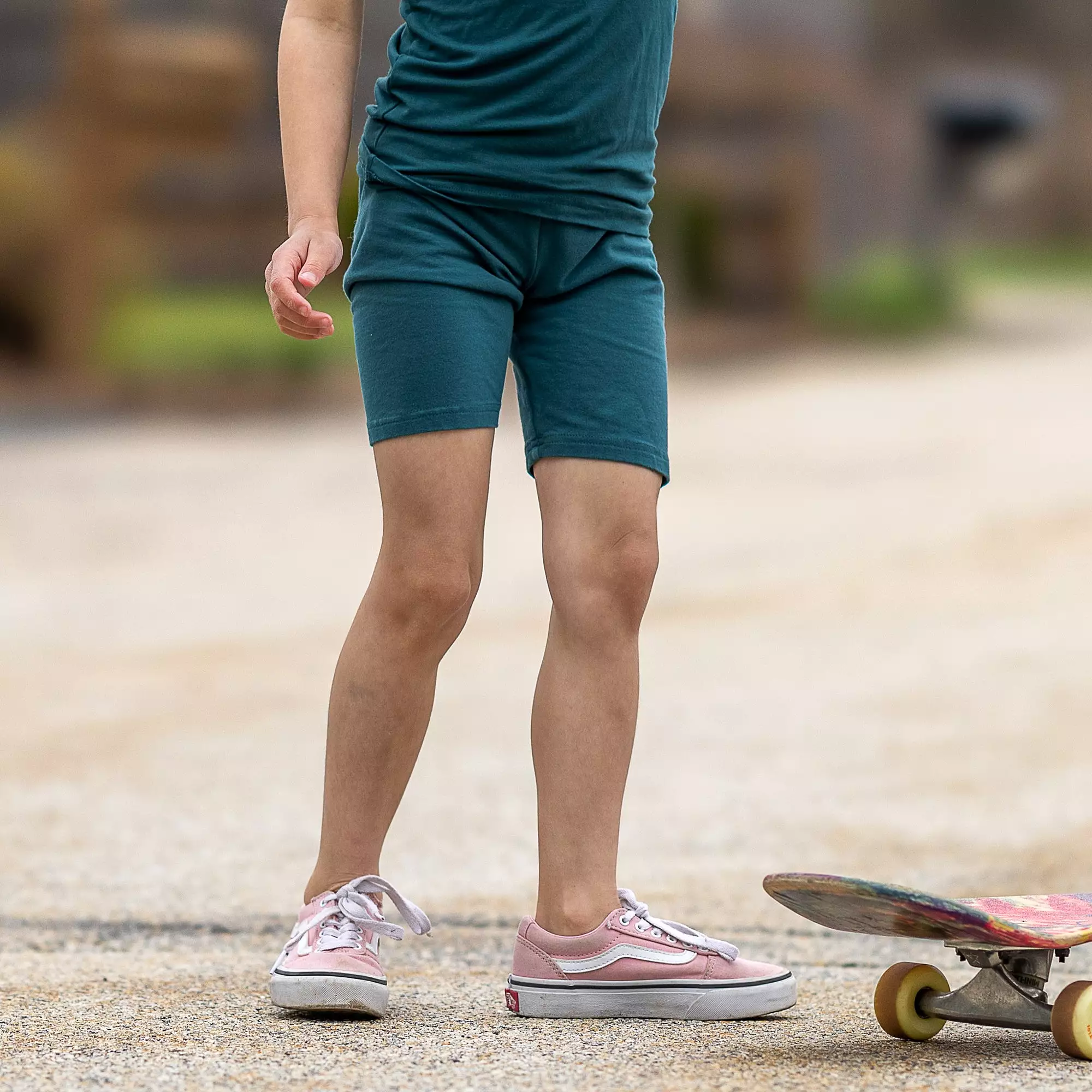 BIKER SHORTS- Peacock