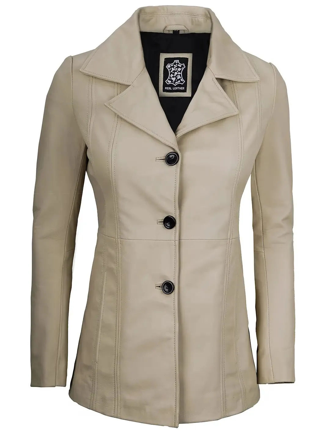 Bitonto Beige Leather Blazer