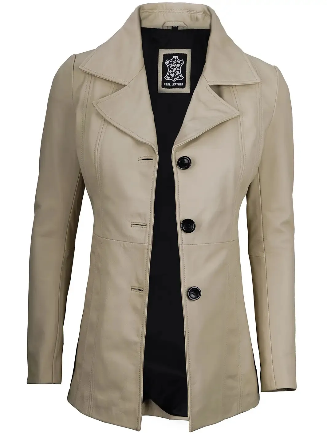 Bitonto Beige Leather Blazer