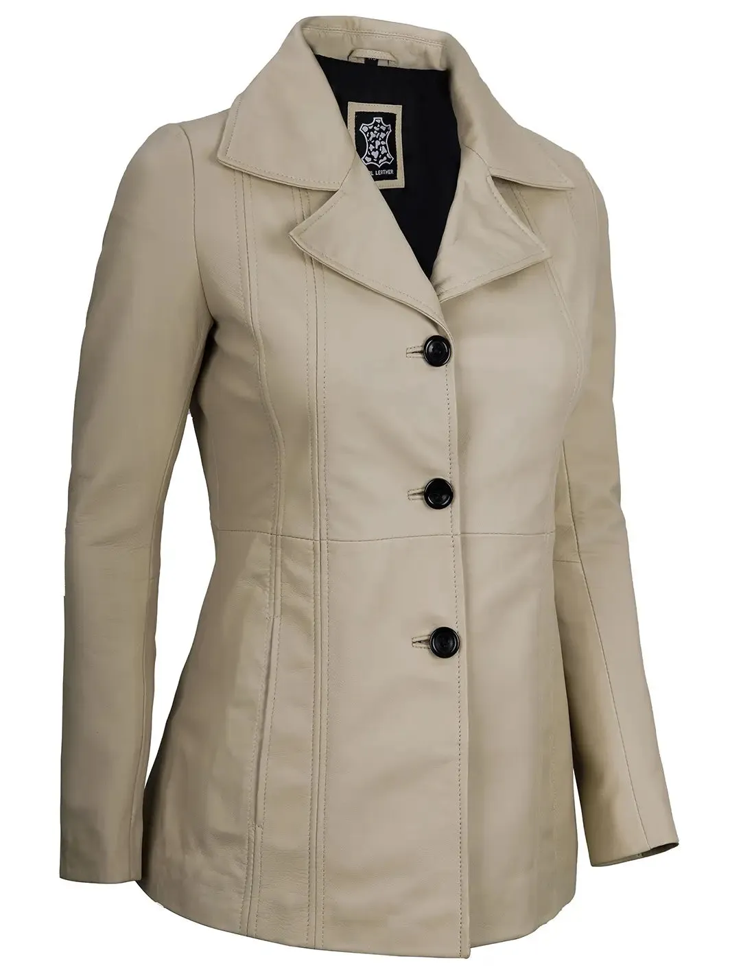 Bitonto Beige Leather Blazer