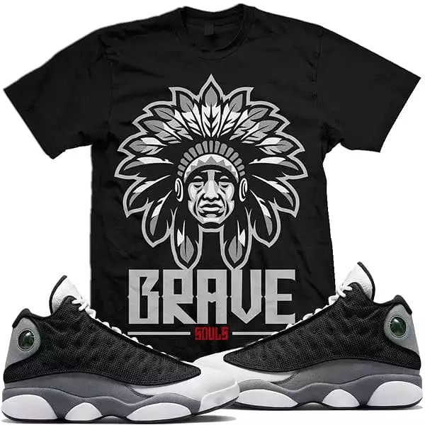 Black Flint 13s Sneaker Shirt to Match : Jordan Retro 13 Black Flint Sneaker Tees : BRAVE SOUL