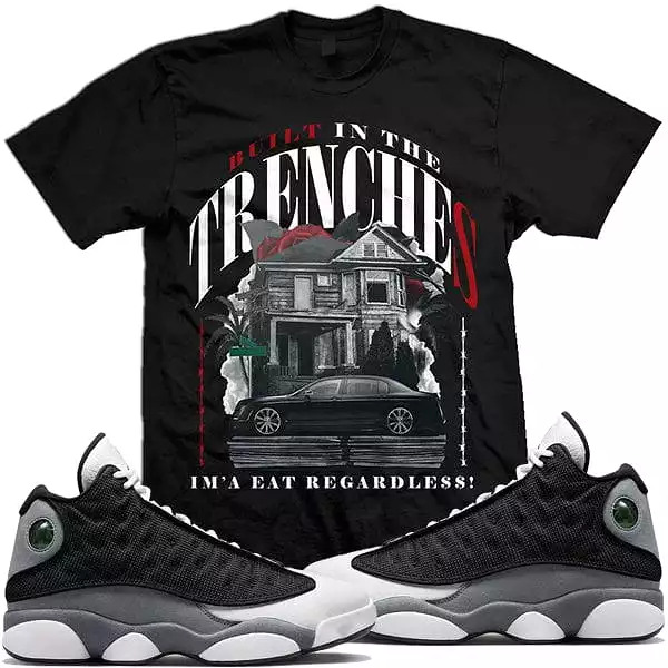 Black Flint 13s Sneaker Shirt to Match : Jordan Retro 13 Black Flint Sneaker Tees : TRENCHES