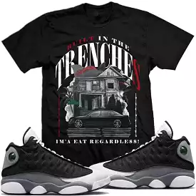 Black Flint 13s Sneaker Shirt to Match : Jordan Retro 13 Black Flint Sneaker Tees : TRENCHES