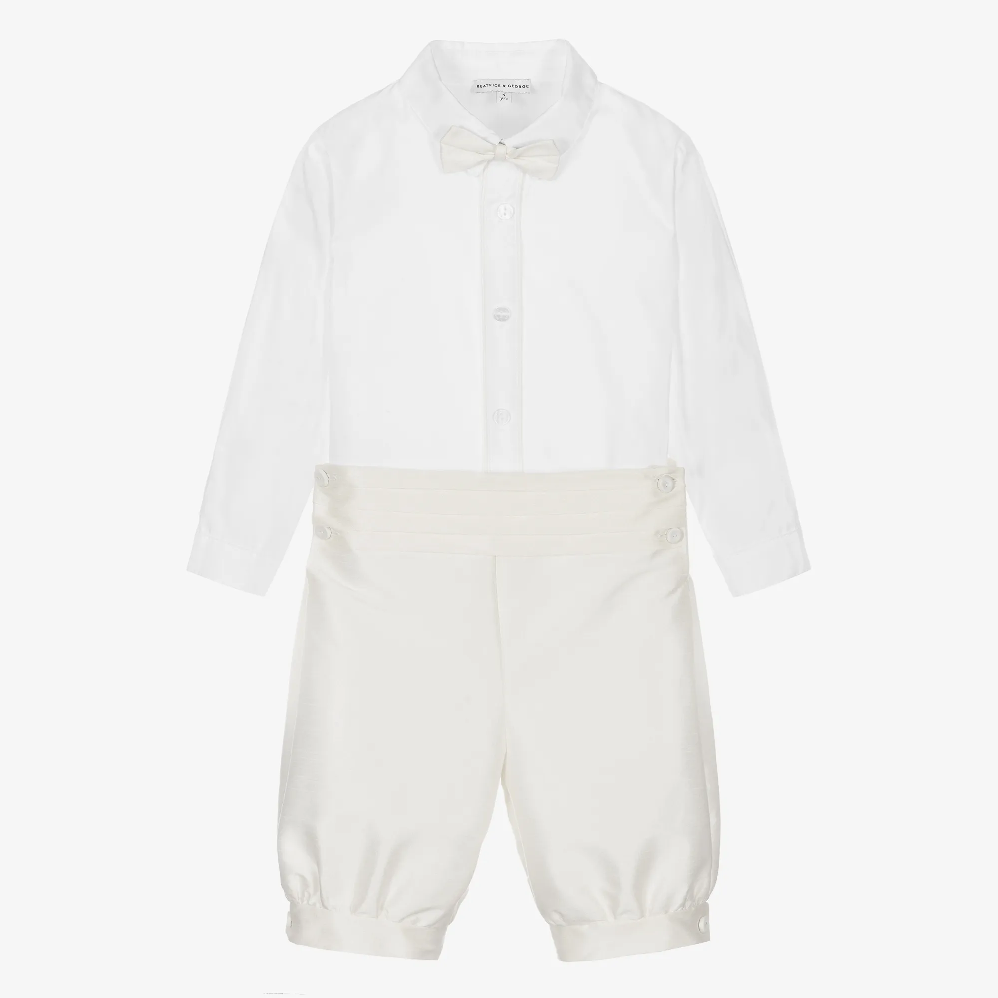 Boys Ivory Knickerbocker Shorts Set