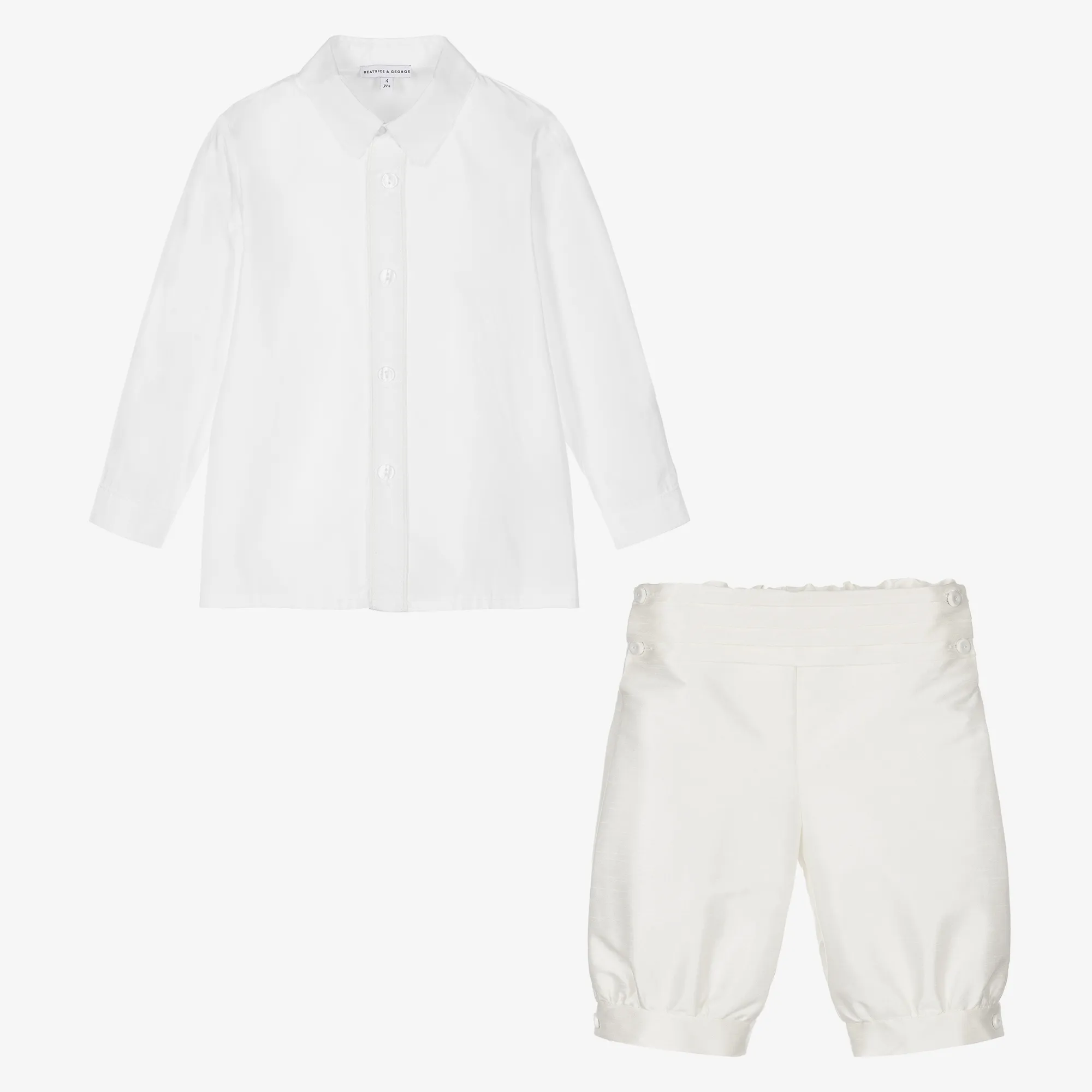 Boys Ivory Knickerbocker Shorts Set