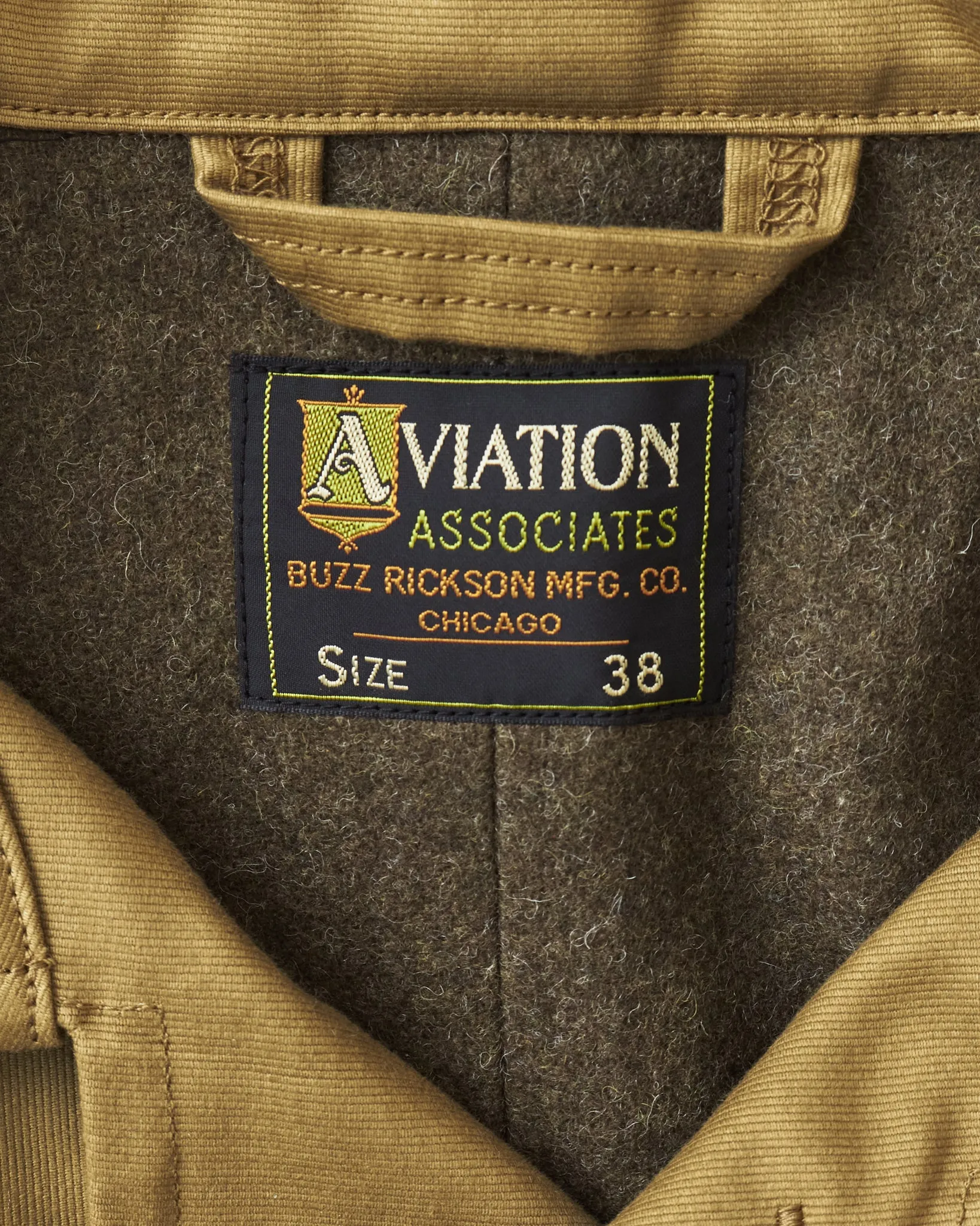 Buzz Rickson's Aviation Associates Jungle Cloth Aviator Coat Khaki BR15588