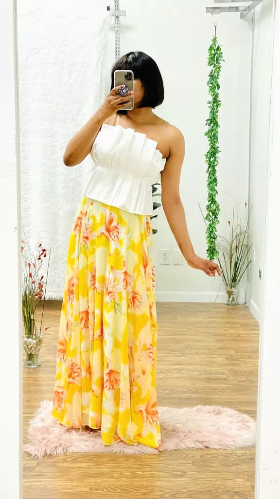 Cari floral print maxi skirt