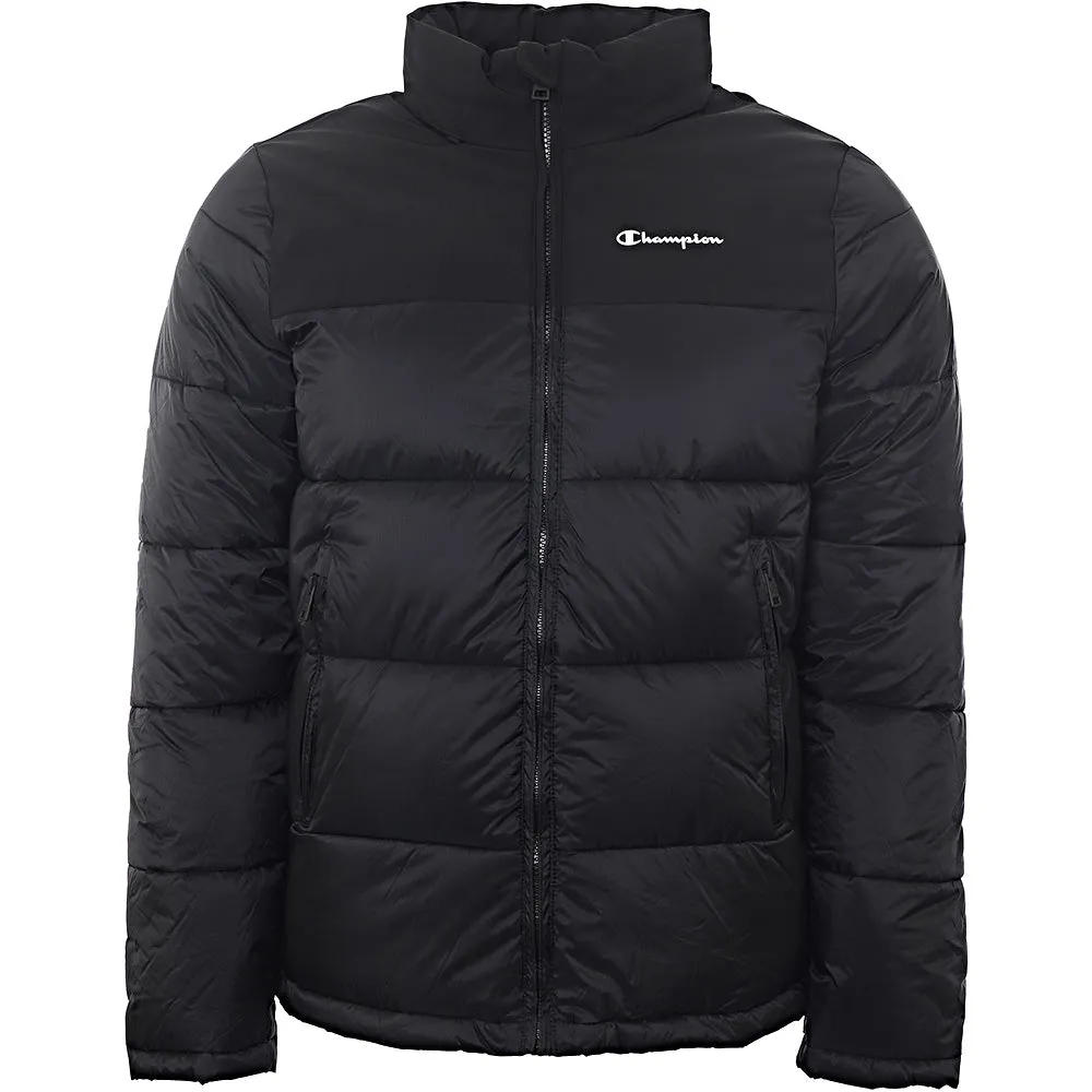 Champion Men's Black Small Logo Puffer Jacket