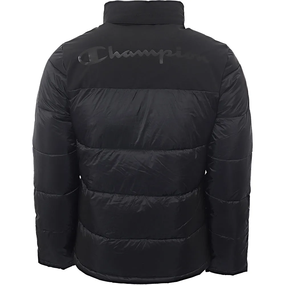 Champion Men's Black Small Logo Puffer Jacket