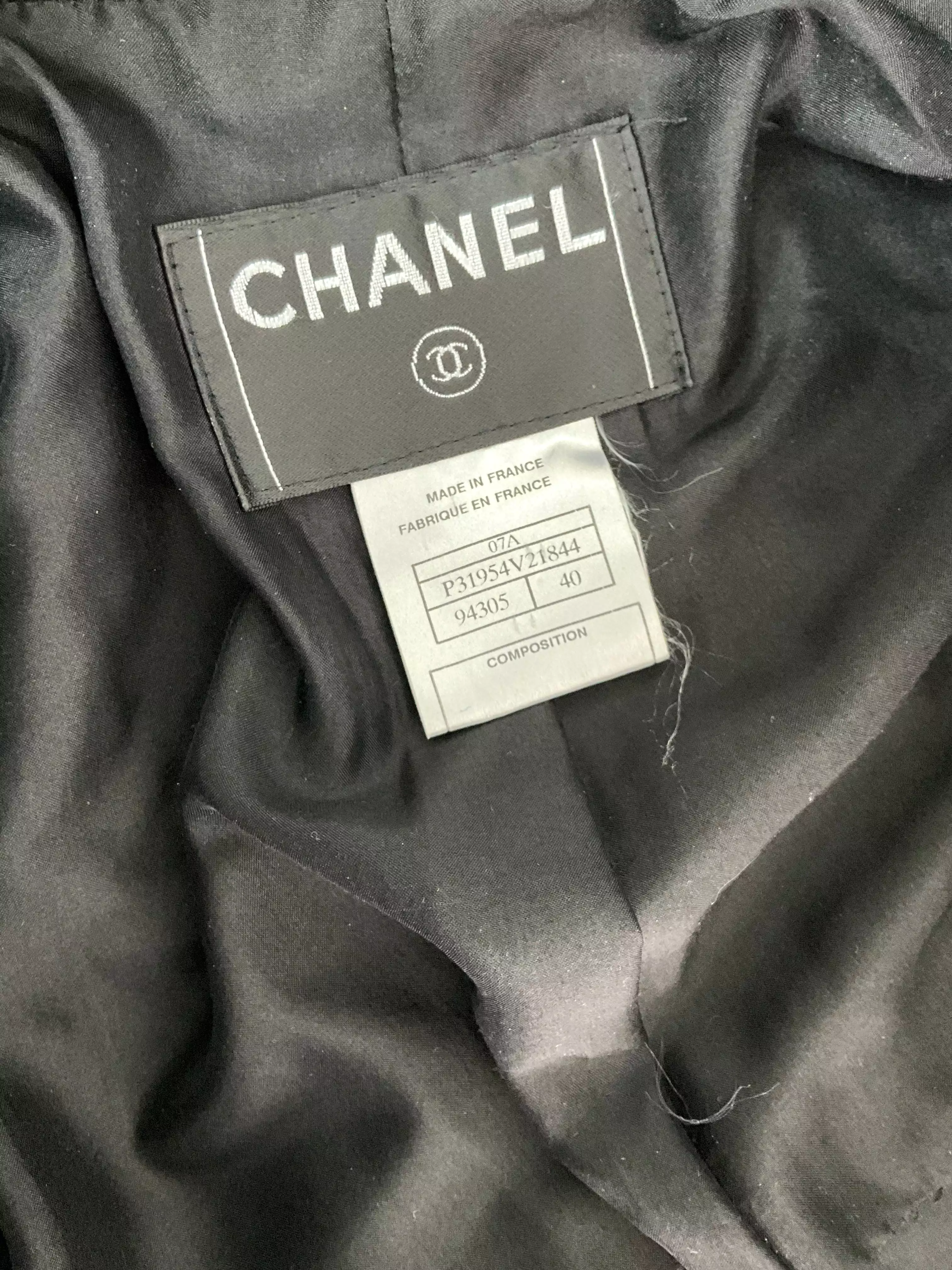 Chanel Black Wool Jacket Size S