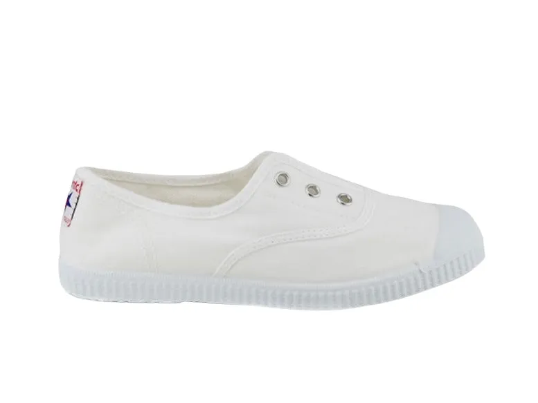 CIENTA TOILE  élastique 70997 Blanc Toiles Espadrilles