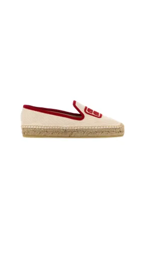 Cotton Drill Espadrilles - Red