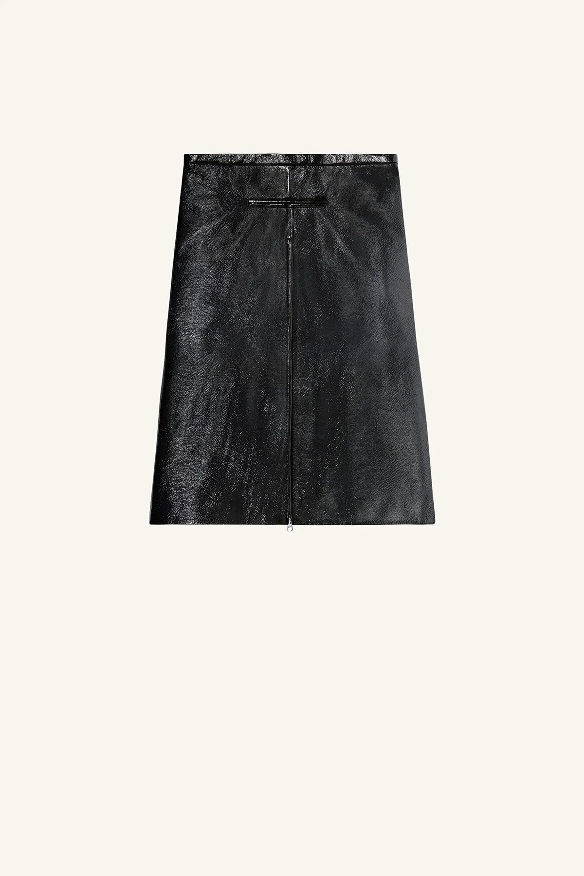 COURRGES | TAILORED ZIPPED VINYL MIDI SKIRT