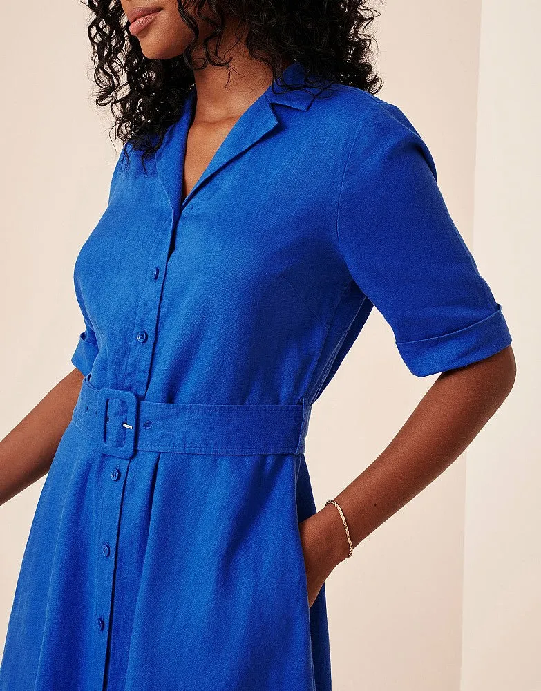 Crew Clothing Belted Linen Shirt Dress