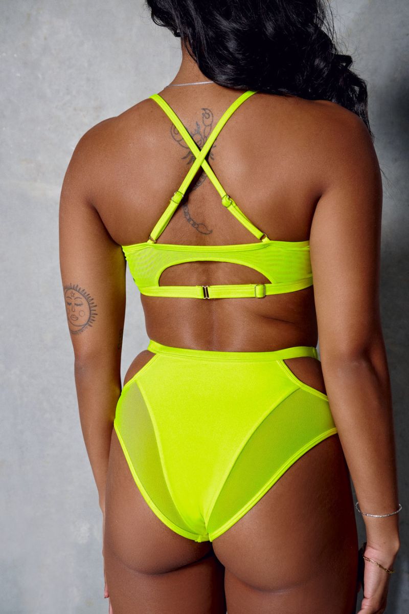 CXIX Classique High Waisted Bottoms - Neon Yellow