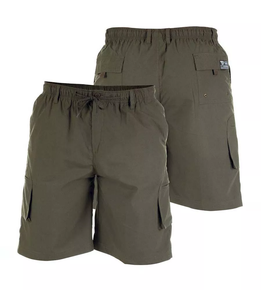 D555 Big Mens Khaki Cargo Short With Shaped Leg Pockets (NICK KHAKI)