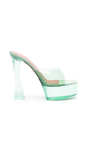 Dalida Glass Plateau Slippers - Mint