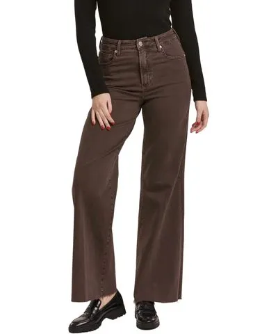 DEAR JOHN Fiona High Rise Wide Leg Pant In Mocha Brown