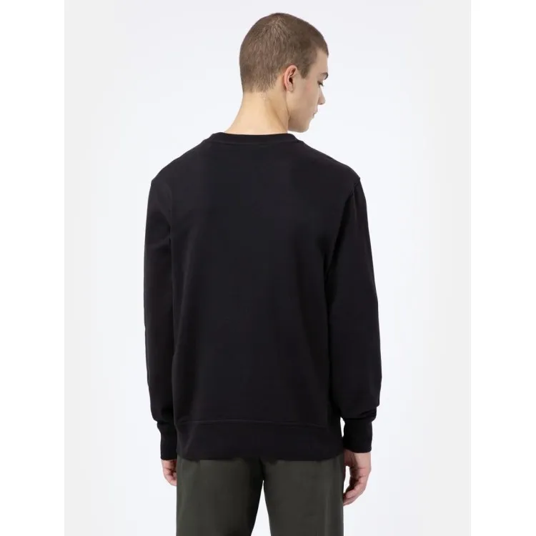 Dickies Mount Vista Felpa Uomo Girocollo In Cotone Garzato Nero