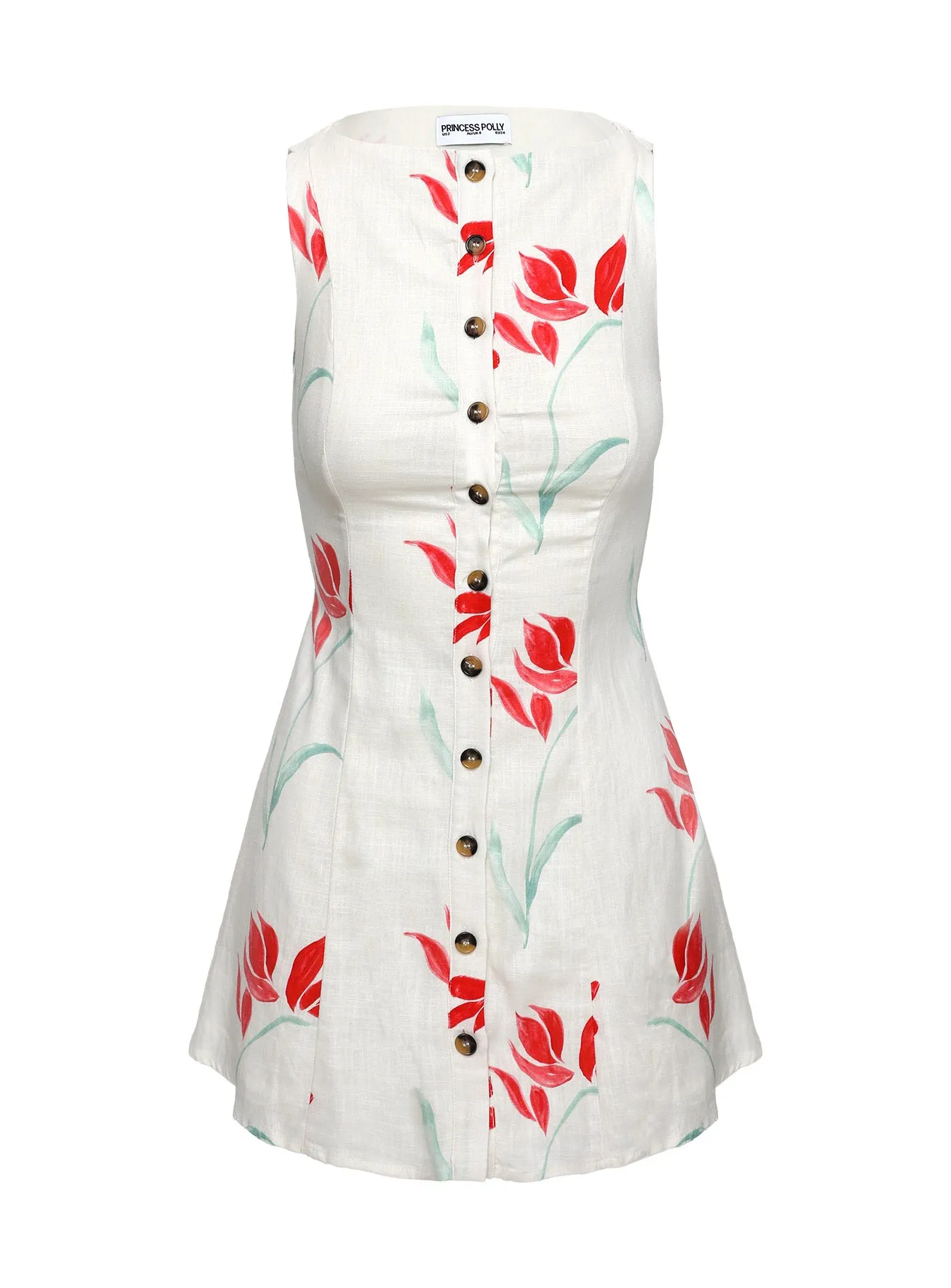 Dollie Linen Mini Dress Floral