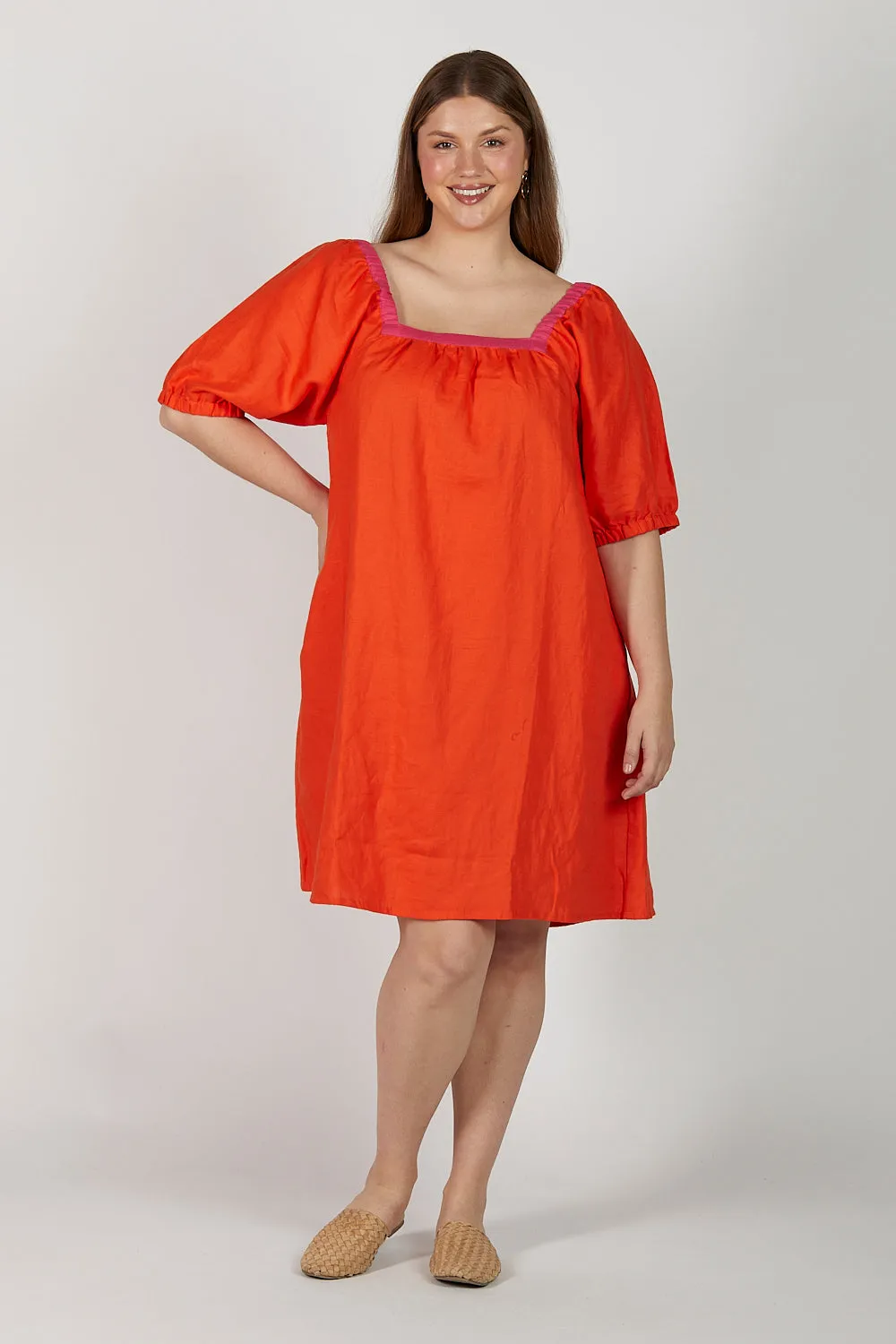 Elle Linen Tunic Dress in Sunburst