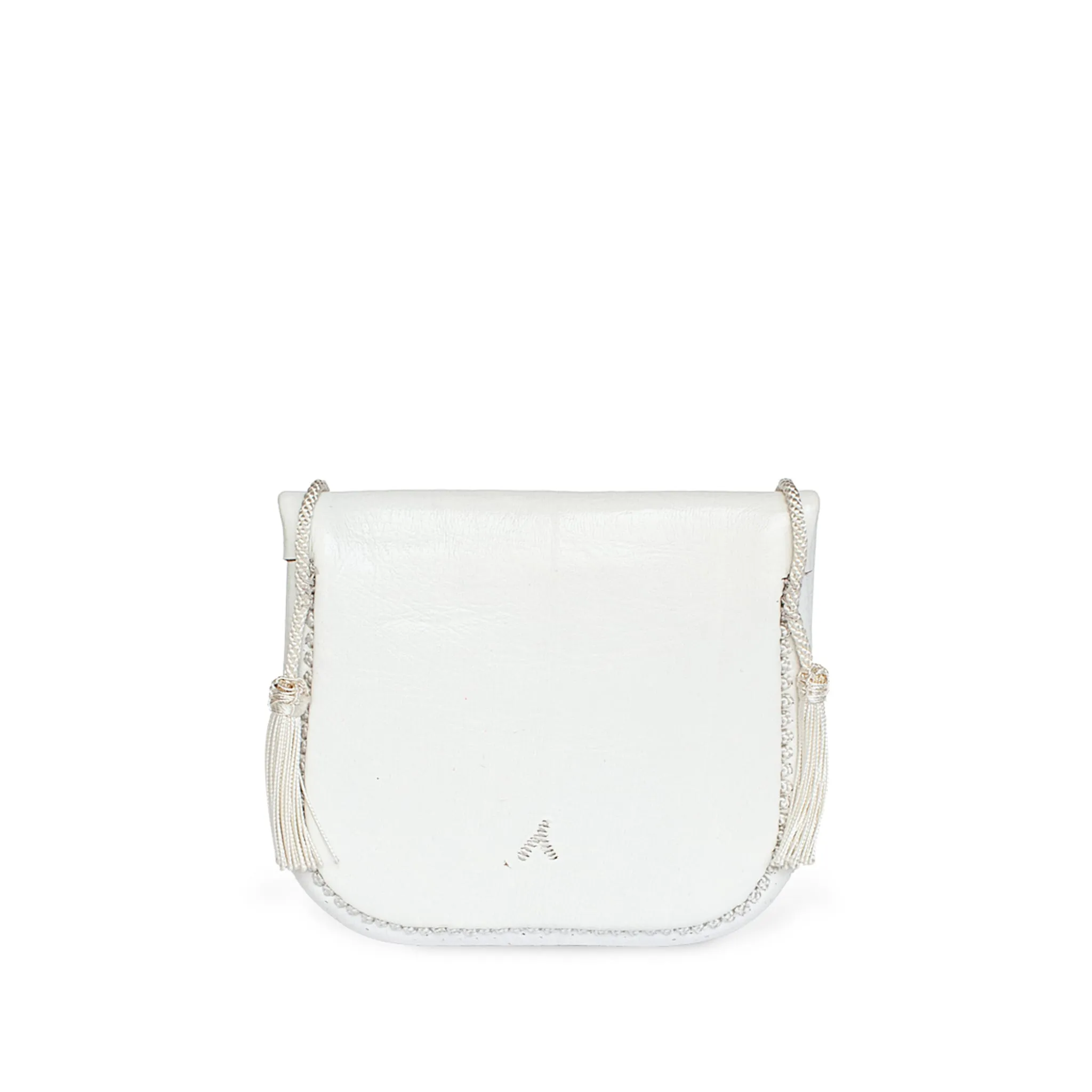 Embroidered Mini Crossbody Bag in White