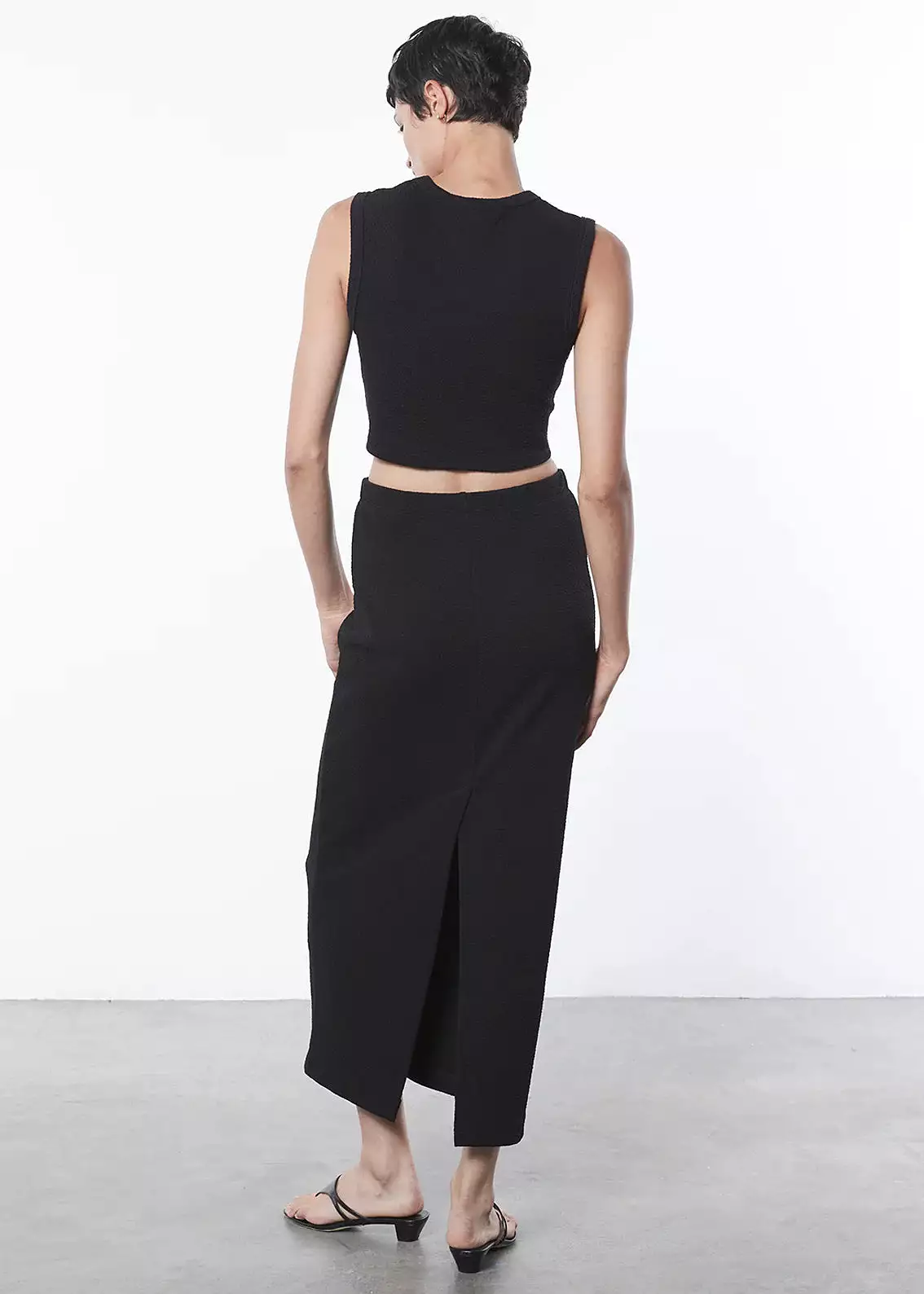 Enza Costa - Textured Jaquard Skirt - Black