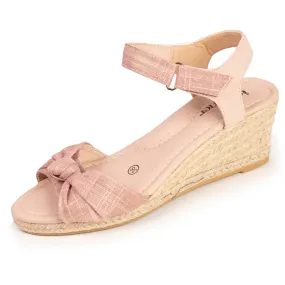 Espadrilles Femme nud talon Rose