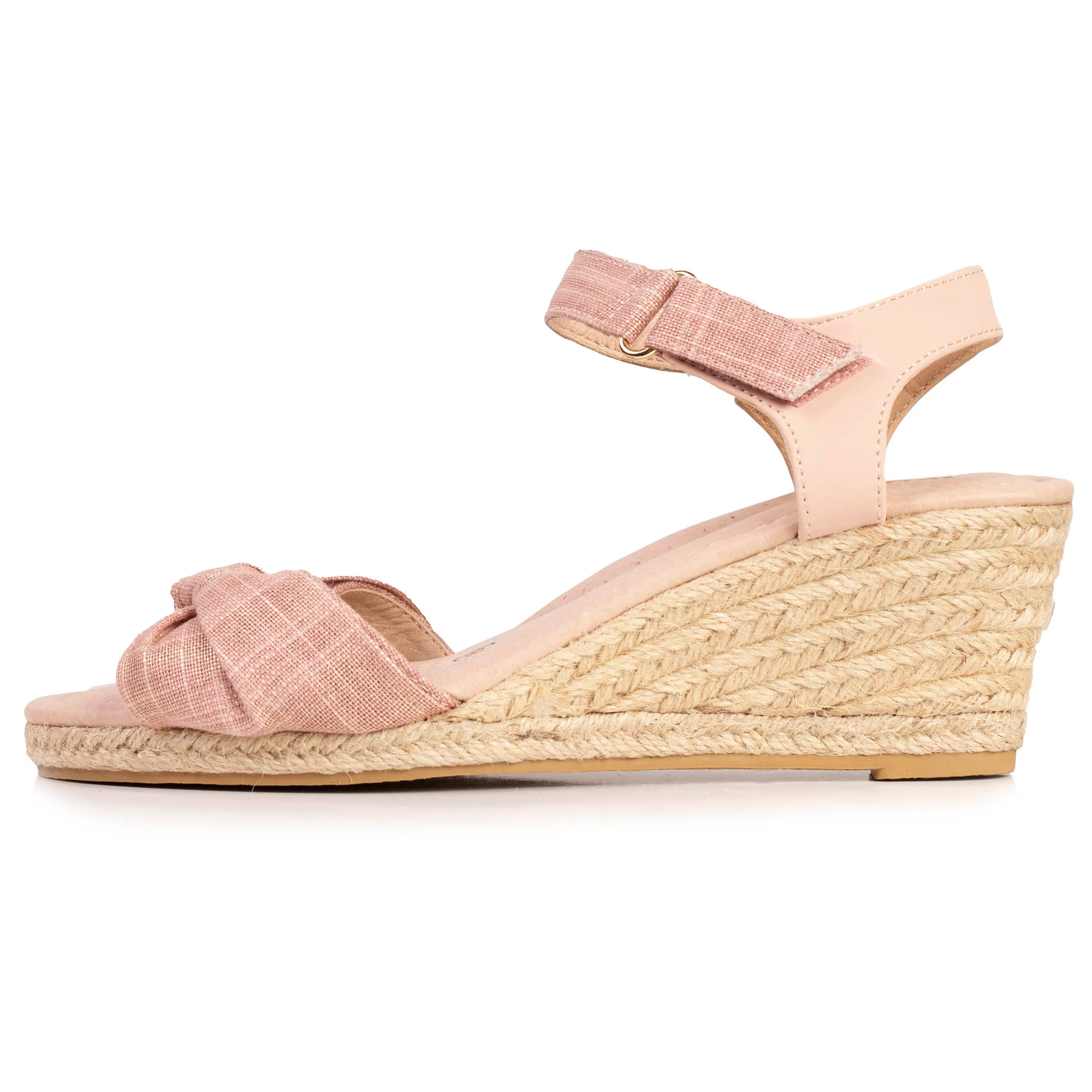 Espadrilles Femme nud talon Rose