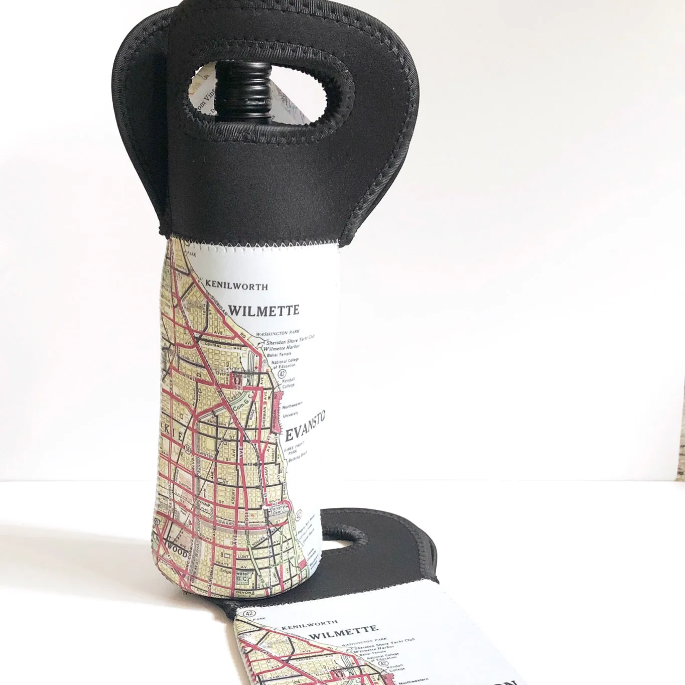 Evanston Map Wine Tote