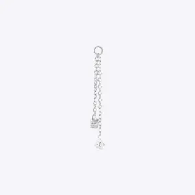 Ezra Double Chain Charm - 14K WHITE