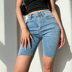 EZRA VINTAGE HIGH WAISTED DENIM SHORTS